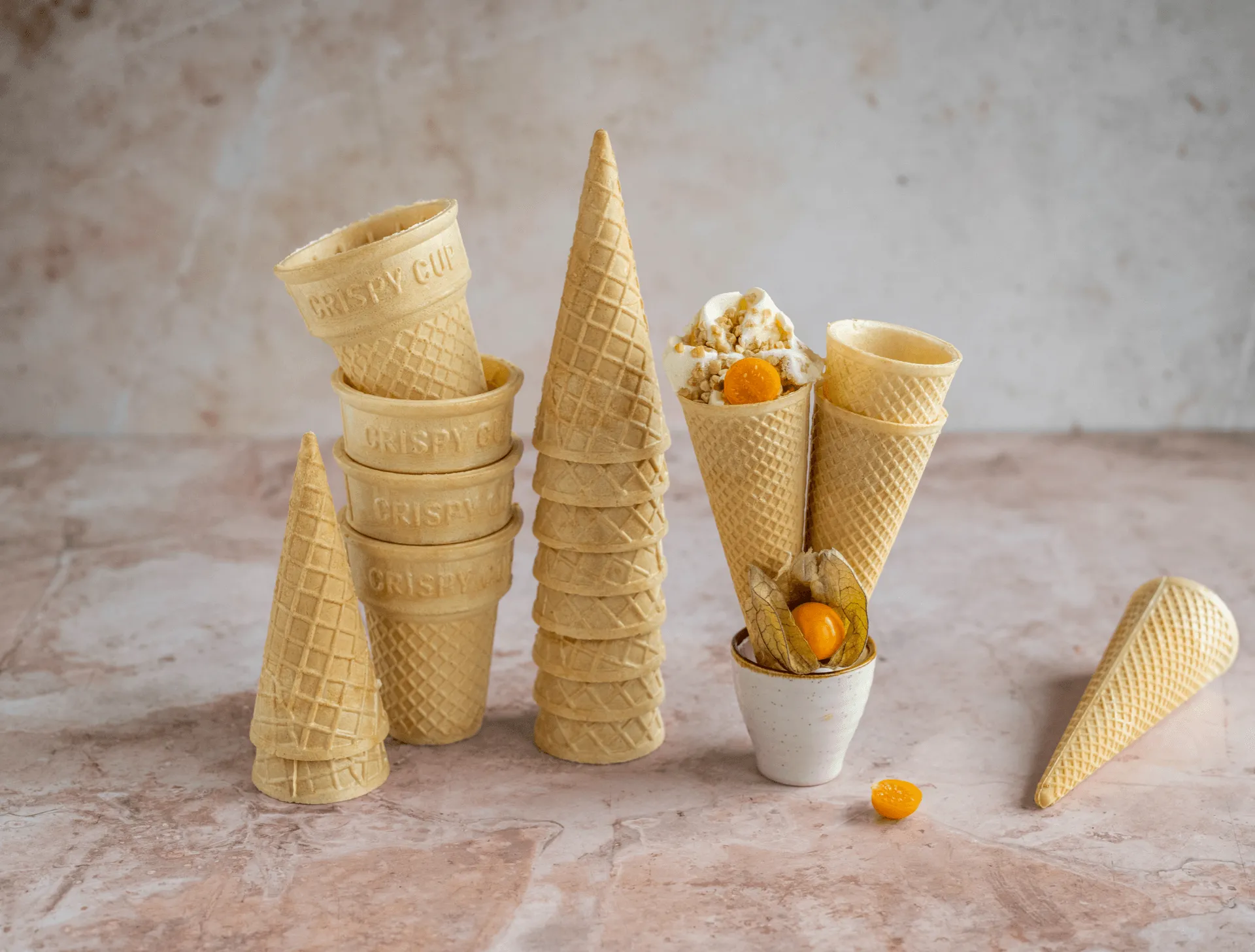 Halbsüße Waffelhörnchen